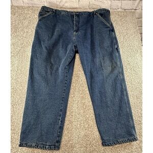 Crossfire Fleece Lined  Denim Blue Jeans Men's Size 50X32 Wide Leg Pants
